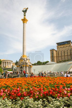 Photo for Independence square of capital city Kiev in Ukraine - Royalty Free Image