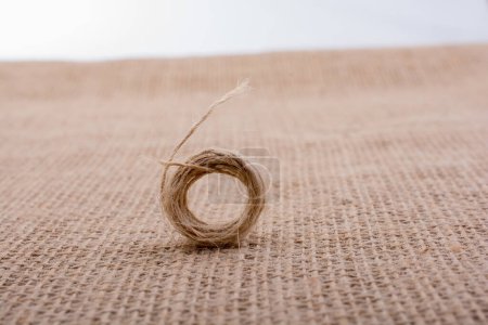 Photo for Roll of brown color linen string paper background - Royalty Free Image