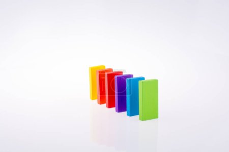 Photo for Multi color domino on white background - Royalty Free Image