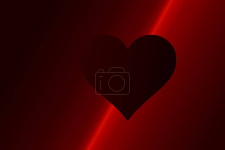 Foto de Día de San Valentín fondo colorido con forma de corazón rojo como concepto de amor - Imagen libre de derechos
