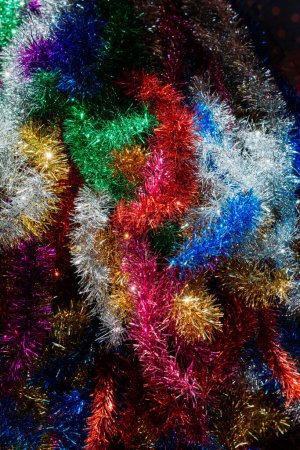 Photo for Bunch of various colored Christmas decorations in the view - Royalty Free Image