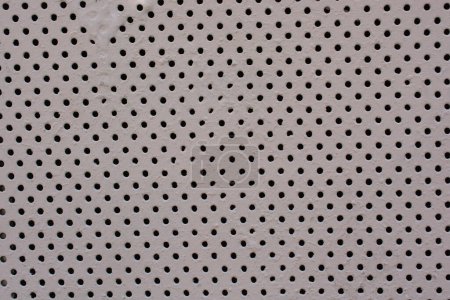 Photo for Detailed texture background gray sheet metal perforated. Steel plate with holes - Royalty Free Image