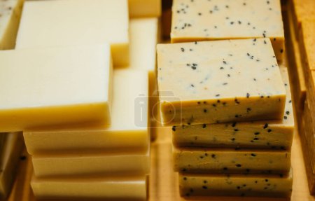 Photo for Eco-friendly exfoliating bars of  soap for hair and body - Royalty Free Image