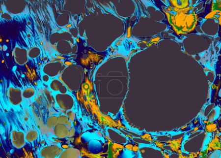 Photo for Traditional Ottoman Turkish marbling art patterns as abstract colorful background - Royalty Free Image
