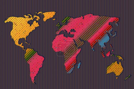 Téléchargez les photos : Conception de carte du monde. La Terre avec les continents. Carte d'Europe et d'Amérique, d'Asie et d'Australie. Modèle de carte de la Terre plane pour le modèle de site Web, rapport anual, inphographie. - en image libre de droit