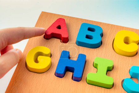 Photo for Colorful Letters of Alphabet made of wood - Royalty Free Image