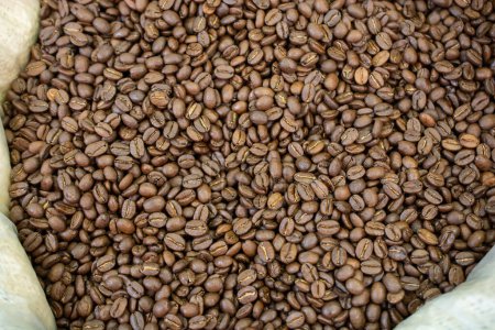 Photo for Coffee beans texture or coffee beans background. - Royalty Free Image