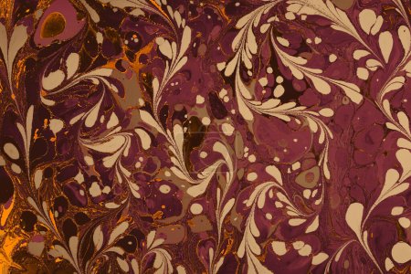 Photo for Creative ebru art background with  abstract paint.  Marbling texture floral patterns - Royalty Free Image