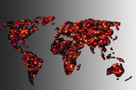 Téléchargez les photos : Carte du monde approximativement esquissée avec remplissage de fleurs - en image libre de droit