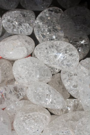 crystallized quartz (rock-crystal) gem stone as natural mineral rock specimen