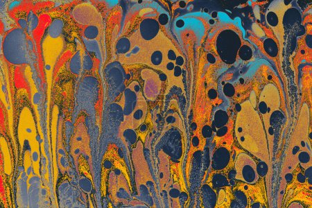 Foto de Arte de portada de ebru abstracto. Floral Ebru jaspeado textura fondo diseño. - Imagen libre de derechos