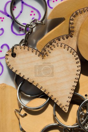 Photo for Colorful decorative objects in the shape of a heart - Royalty Free Image