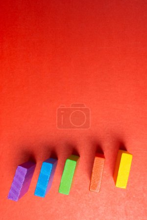 Photo for Colorful domino blocks placed in view - Royalty Free Image