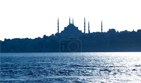 Téléchargez les photos : Mosquée isolée sur fond blanc. Contexte islamique. Mosquée à Istanbul. - en image libre de droit