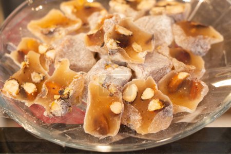Photo for Load of traditional turkish delight lokum sugar coated soft candy - Royalty Free Image