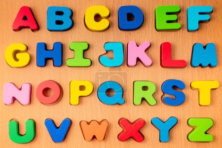 Photo for Colorful Letters of Alphabet made of wood - Royalty Free Image