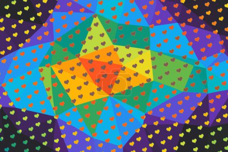 Polígono multicolor abstracto, patrón geométrico.