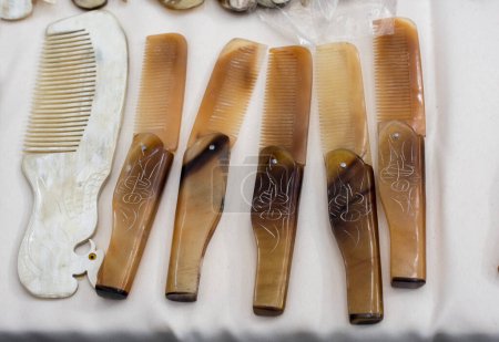 Photo for Set of brand new hand made horn comb - Royalty Free Image