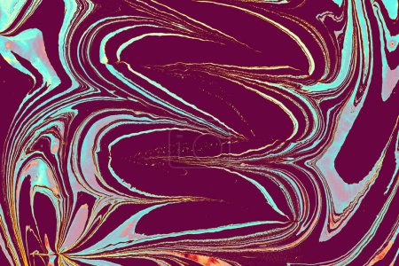 Foto de Patrón de jaspeado creativo abstracto para tela. Diseño de patrón de superficie de efecto mármol Ebru para impresión - Imagen libre de derechos
