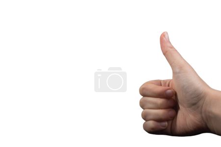 Photo for Woman hand isolated on white background showing hand gestures - Royalty Free Image