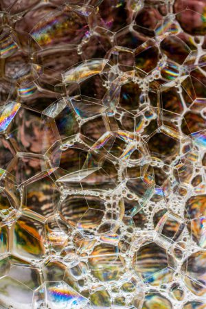 Photo for Oil bubbles inside water base form patterns - Royalty Free Image