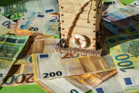 Photo for Background of euro bills. Fragment part of euro money - Royalty Free Image