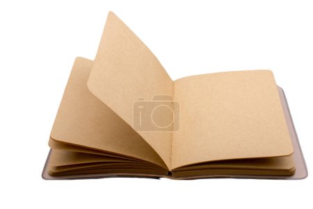 Foto de Páginas de hojas de cálculo del libro de notas. Libro de notas en blanco abierto aislado en blanco. - Imagen libre de derechos