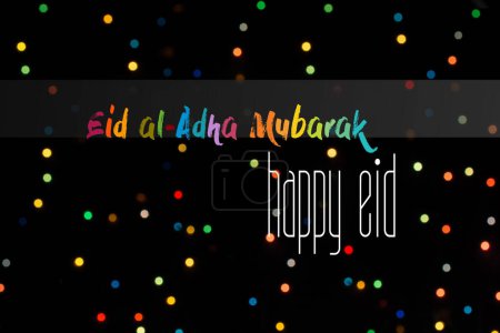 festival del sacrificio Feliz Eid al-Adha. Tarjeta de felicitación Eid Mubarak.