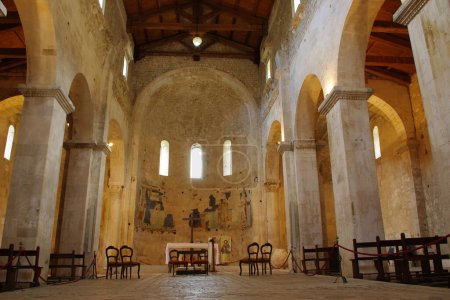 Photo for Serramonacesca - Abruzzo - Abbey of San Liberatore in Maiella - Central nave - Royalty Free Image