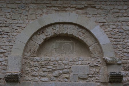 Photo for Capestrano - Abruzzo - Abbey of San Pietro ad Oratorium - Detail of the lunette of the secondary portal - Royalty Free Image