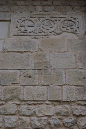 Photo for Capestrano - Abruzzo - Abbey of San Pietro ad Oratorium - Details of the facade and portals - Royalty Free Image