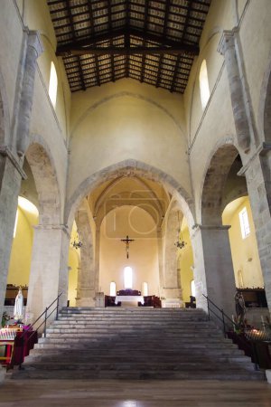 Photo for Fossacesia - Abruzzo - Medieval Abbey of San Giovanni in Venere: The central nave - Royalty Free Image