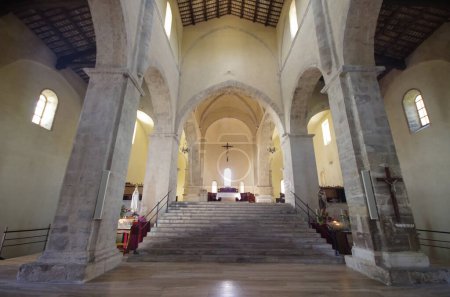 Photo for Fossacesia - Abruzzo - Medieval Abbey of San Giovanni in Venere: The central nave - Royalty Free Image
