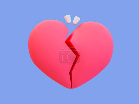 Téléchargez les photos : 3d minimal broken heart. valentine compositions. 3d illustration. - en image libre de droit