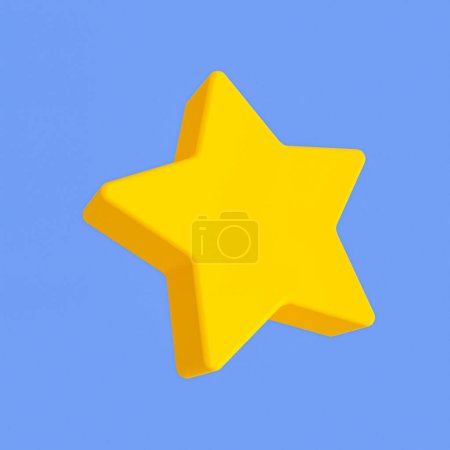 3d minimal star icon. service rating. customer rating concept. 3d illustration.