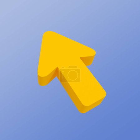 Photo for 3d minimal orange cursor. computer mouse pointer cursor with clipping path. 3d illustration. - Royalty Free Image
