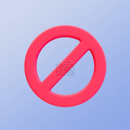 Téléchargez les photos : Icône interdite minimale 3d. stop. icône interdite avec chemin de coupure. Illustration 3d. - en image libre de droit