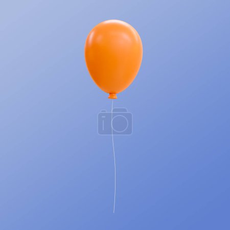 Téléchargez les photos : Ballon coloré minimum 3d. Un groupe de ballons volants avec corde. Accessoires de fête avec chemin de coupe. Illustration 3d. - en image libre de droit