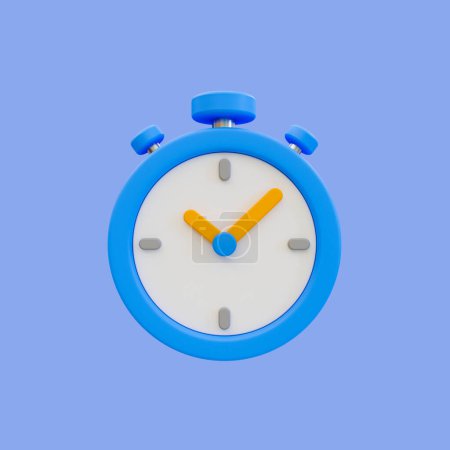 Photo for 3d minimal time management concept. urgent work. fast service. A stopwatch with clipping path. 3d illustration. - Royalty Free Image