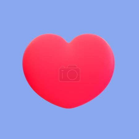 Téléchargez les photos : Coeur rouge minimum 3d. élément de Saint-Valentin avec chemin de coupe. Illustration 3d. - en image libre de droit