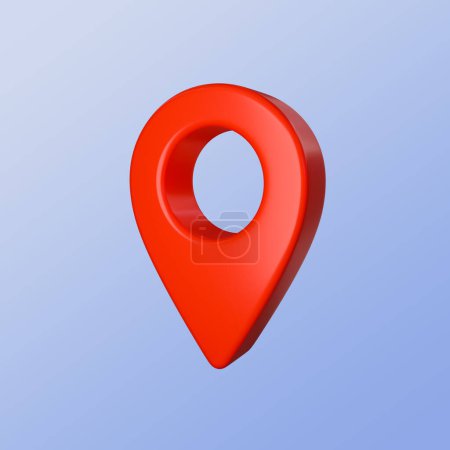 Photo for 3d minimal location pin icon. Marking a position. trip destination. 3d illustration. clipping path included. - Royalty Free Image