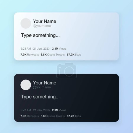 Photo for Minimal social media post template. dark and light mode with a social media content mockup. vector illustration. - Royalty Free Image
