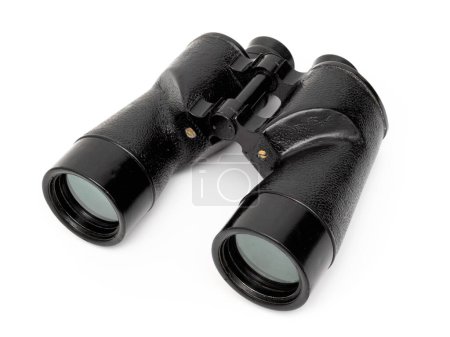 Photo for Black military binoculars on white - Royalty Free Image