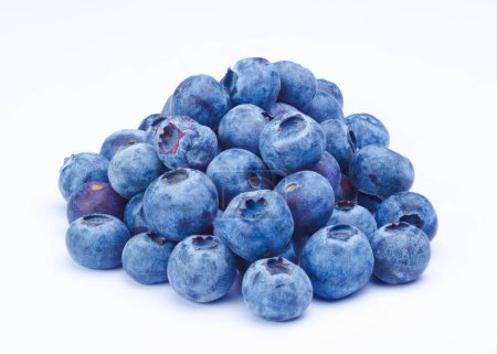 Low angle shot of a heap of blueberries