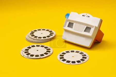 Photo for Classic children's stereoscope on yellow - Royalty Free Image