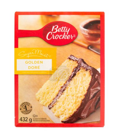Téléchargez les photos : Pleasant Valley, Canada - January 23, 2023: Betty Crocker cake mix. Betty Crocker is an American brand of food and recipes. - en image libre de droit