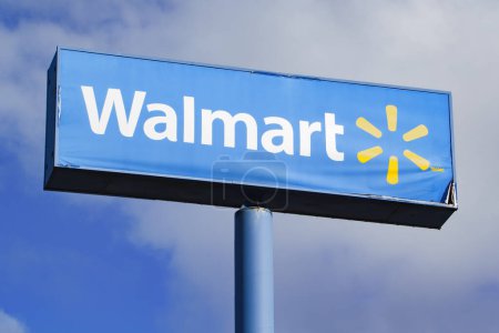 Photo for Dartmouth, Canada - November 15, 2023: Walmart Sign. Walmart is an American corporation with chains of department and warehouse stores. - Royalty Free Image