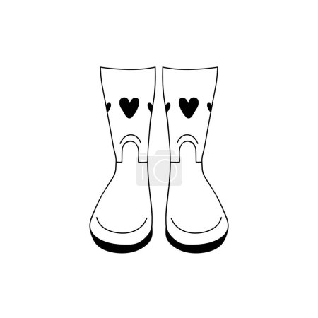 Illustration for Rubber boots. Doodle vector illustration. Isolated on a white background. - Royalty Free Image