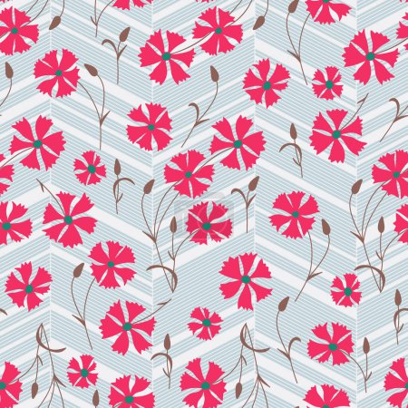 Seamless decorative elegant pattern with flowers. Print for textile, wallpaper, covers, surface. Retro stylization. For fashion fabric.