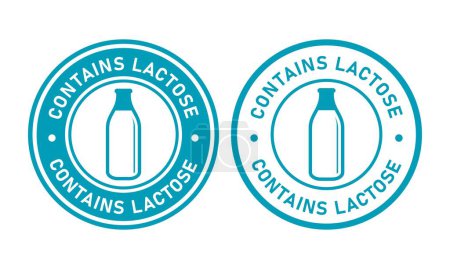 Illustration for Contains lactose badge logo icon - Royalty Free Image